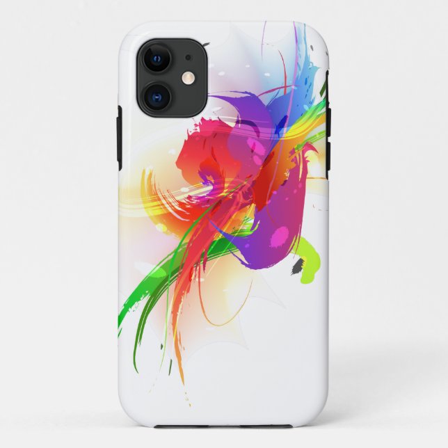 Abstrakte Rainbow Lorikeet Paint-Spritzer Case-Mate iPhone Hülle (Rückseite)