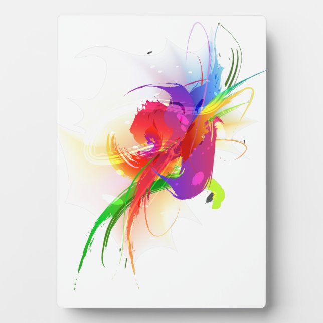 Abstrakte Rainbow Lorikeet Paint-Spritzer Fotoplatte (Vorderseite)