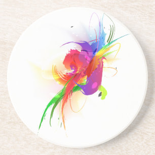 Abstrakte Rainbow Lorikeet Paint-Spritzer Getränkeuntersetzer
