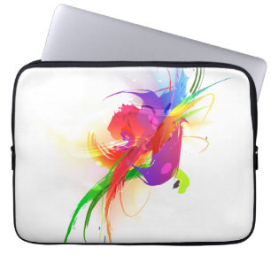 Abstrakte Rainbow Lorikeet Paint-Spritzer Laptopschutzhülle
