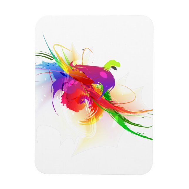 Abstrakte Rainbow Lorikeet Paint-Spritzer Magnet (Vertikal)