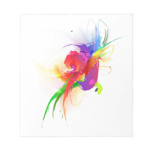 Abstrakte Rainbow Lorikeet Paint-Spritzer Notizblock