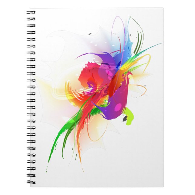 Abstrakte Rainbow Lorikeet Paint-Spritzer Notizblock (Vorderseite)