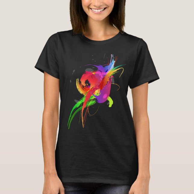 Abstrakte Rainbow Lorikeet Paint-Spritzer T-Shirt (Vorderseite)