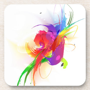 Abstrakte Rainbow Lorikeet Paint-Spritzer Untersetzer