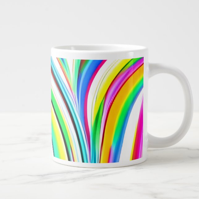 Abstrakte Rainbow-Marble-Wirbel Jumbo-Tasse (Rechts)
