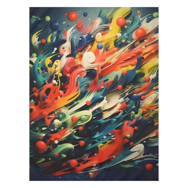 Abstrakte Rainbow Splash Rhapsody Art Tischdecke (Vorderseite)