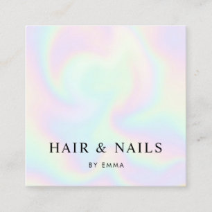 Abstrakte Rainbow-Wirbel Haarstylist & Nail Tech Quadratische Visitenkarte