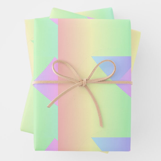 Abstrakte Rainbow Wrapping Paper Sheets Geschenkpapier Set (Beispiel)
