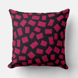 Abstrakte Rechtecke 081122 - Neon Red on Black Kissen