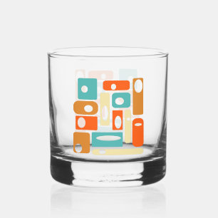 Abstrakte Rechtecke Atomic Era Mitte des 20. Jahrh Whiskyglas