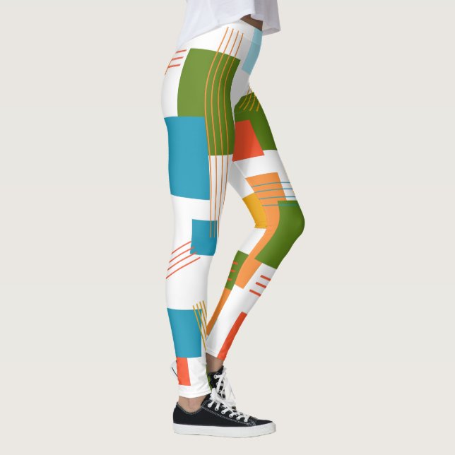 Abstrakte Rechtecke und Linien Leggings (Rechts)