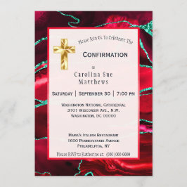 Abstrakte Red Agate Watercolor-Bestätigung Einladung