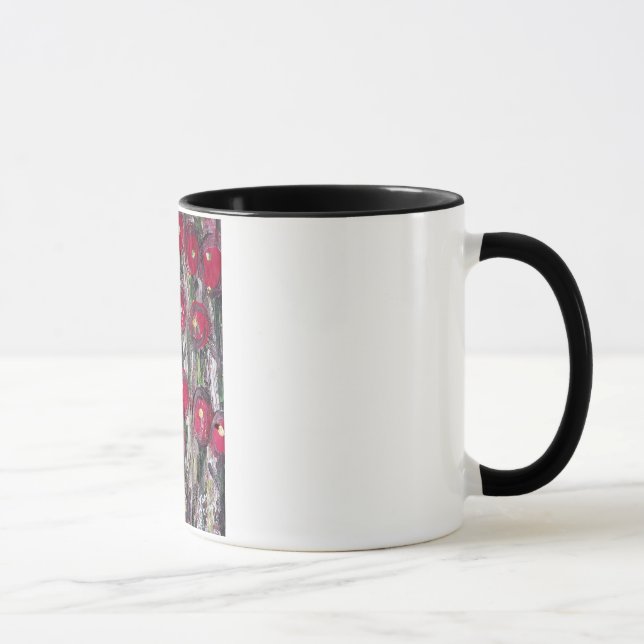 Abstrakte Red Berry Blume Tasse (Rechts)