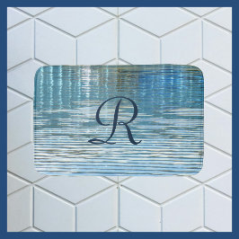 Abstrakte Reflektion Mit Monogramm Initialpush Badematte