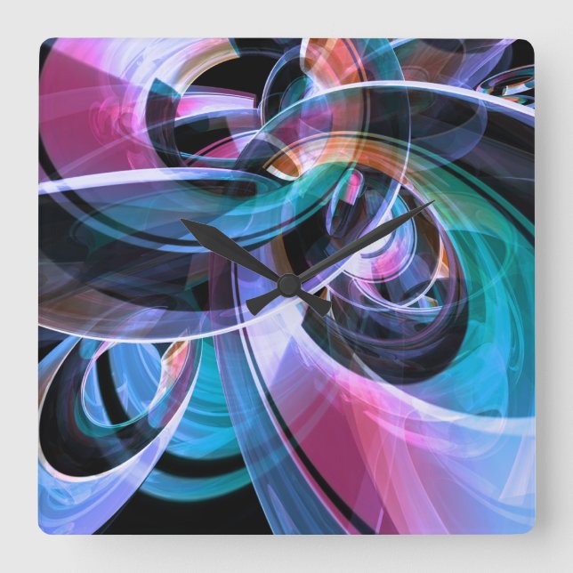 Abstrakte Reflektoren Quadratische Wanduhr (Vorderseite)