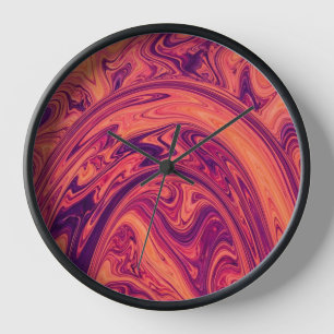 Abstrakte Regenbogen-Sonnenuntergangs-Orangen-Brüc Uhr