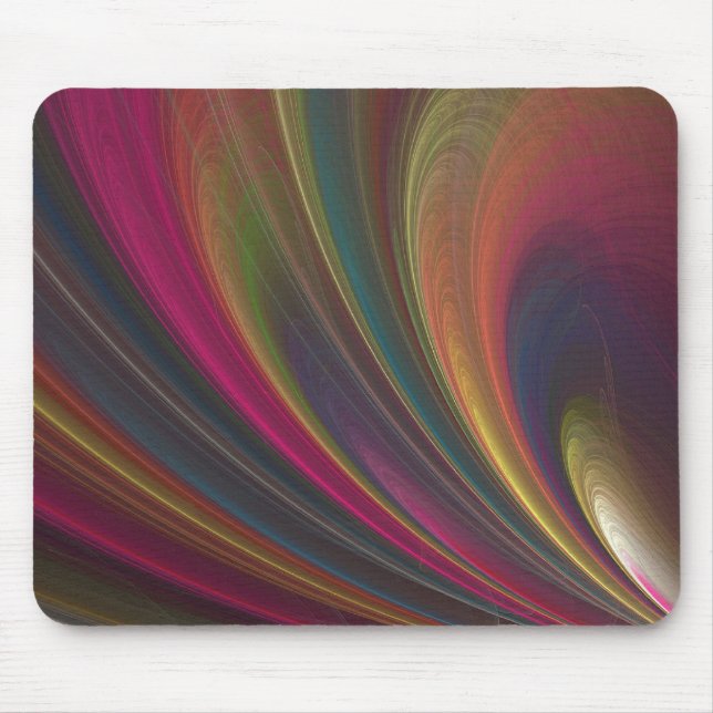 Abstrakte Regenbogen-Strudel-Mausunterlage Mousepad (Vorne)