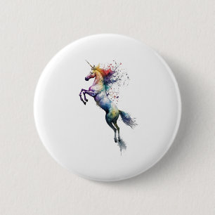 Abstrakte Regenbogenfarbe eines Einhorns Button