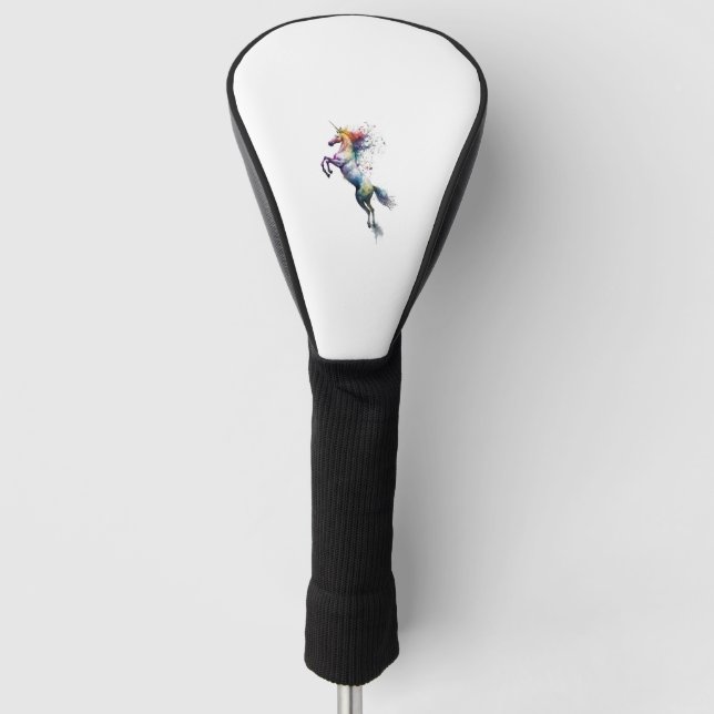 Abstrakte Regenbogenfarbe eines Einhorns Golf Headcover (Vorderseite)
