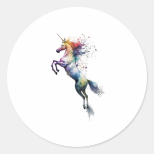 Abstrakte Regenbogenfarbe eines Einhorns Runder Aufkleber