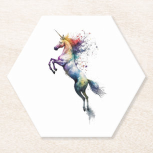 Abstrakte Regenbogenfarbe eines Einhorns Untersetzer