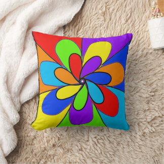 Abstrakte Regenbogenfarbene Blume Kissen