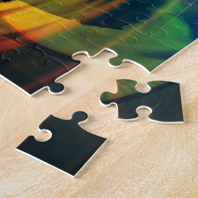 Abstrakte Regenbogenlandschaft Außerirdisch Puzzle (Seite)