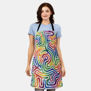 Abstrakte Regenbogenpfad-Schürze im Labyrinth-Desi Schürze