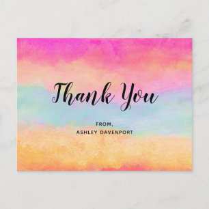 Abstrakte Regenbogenstreifen Danke Postkarte