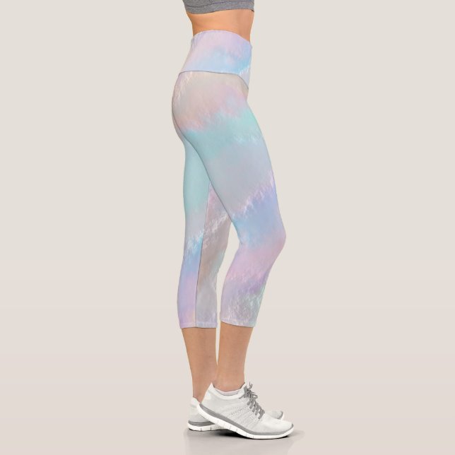 Abstrakte Regenbogentextur Capri Leggings (Rechts)