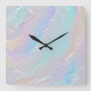 Abstrakte Regenbogentextur Quadratische Wanduhr