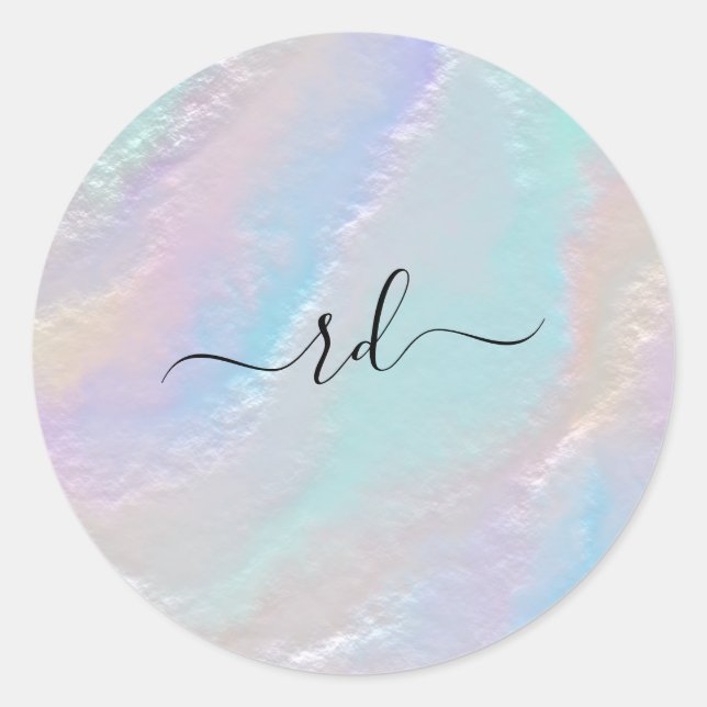 Abstrakte Regenbogentextur Runder Aufkleber (Vorderseite)