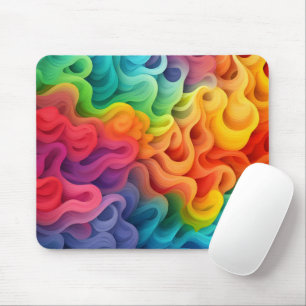 Abstrakte Regenbogenwellen Mousepad