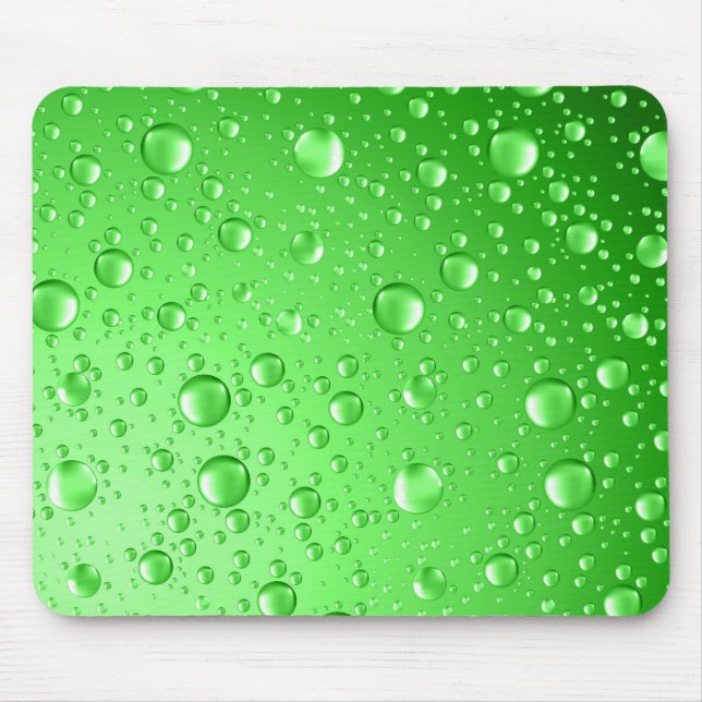 Abstrakte Regenfälle mit metallisch-hellgrün Mousepad (Vorne)