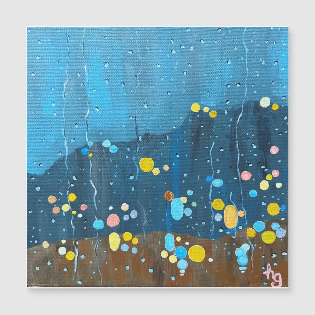 Abstrakte Regenschmerzen Magnetkarte (Vorderseite)