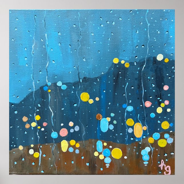 Abstrakte Regenschmerzen Poster (Vorne)