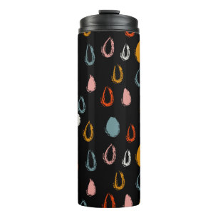 Abstrakte Regentropfen, Stammesdoodle. Thermosbecher