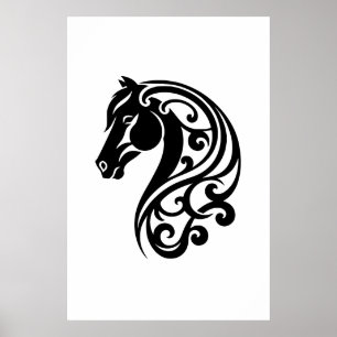Abstrakte Reittiere Wirbel Artwork Poster