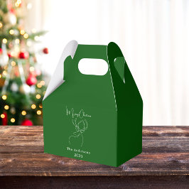 Abstrakte Rentiere, grün, modern Weihnachten Geschenkschachtel