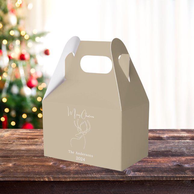Abstrakte Rentiere in Beige Geschenkschachtel (Von Creator hochgeladen)