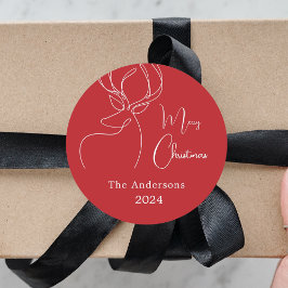 Abstrakte Rentiere Runder Aufkleber