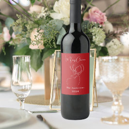 Abstrakte Rentiere Weinetikett