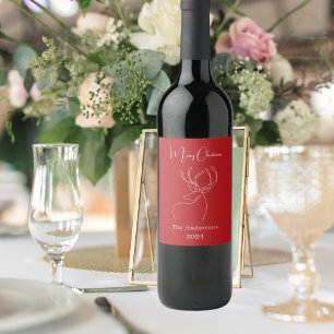 Abstrakte Rentiere Weinetikett