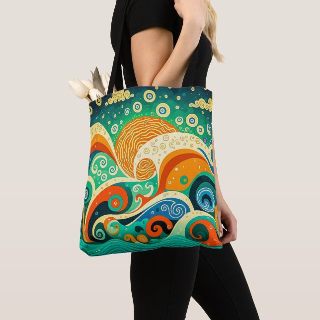 Abstrakte Retro 70er Hippie Waves Artwork | (Von Nahem)