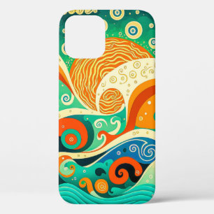 Abstrakte Retro 70er Hippie Waves Artwork Case-Mate iPhone Hülle