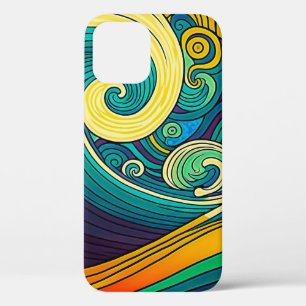 Abstrakte Retro 70er Hippie Waves Artwork Case-Mate iPhone Hülle