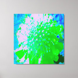 Abstrakte Retro-Blume in Lavendel und Kalkgrün Leinwanddruck