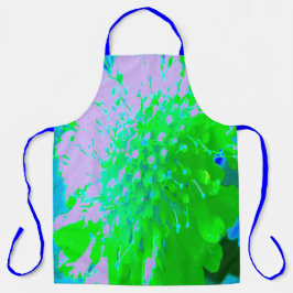 Abstrakte Retro-Blume in Lavendel und Kalkgrün Schürze