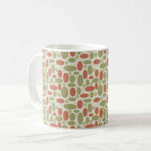 Abstrakte Retro-Braun-Beige-Grün-Meer-Kieselstein Kaffeetasse